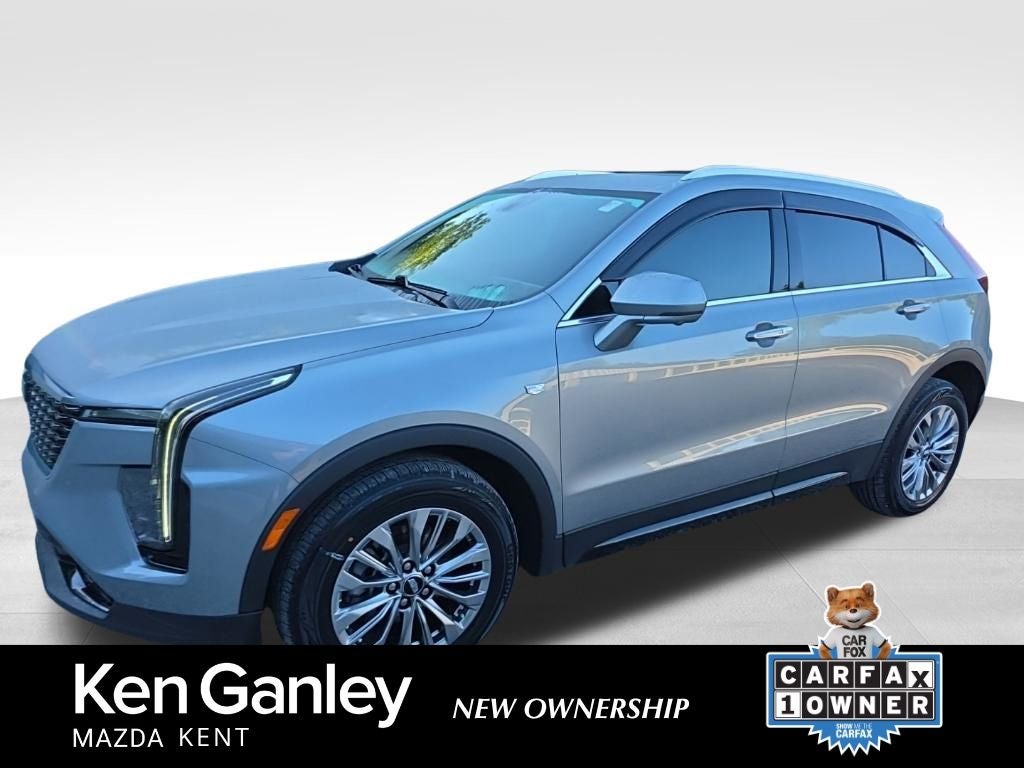 2025 Cadillac XT4 Premium Luxury in Argent Silver Metallic — front three-quarter view