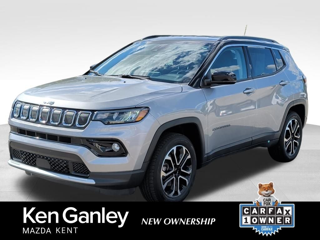 2022 Jeep Compass Limited in Billet Silver Metallic Clearcoat — front three-quarter view