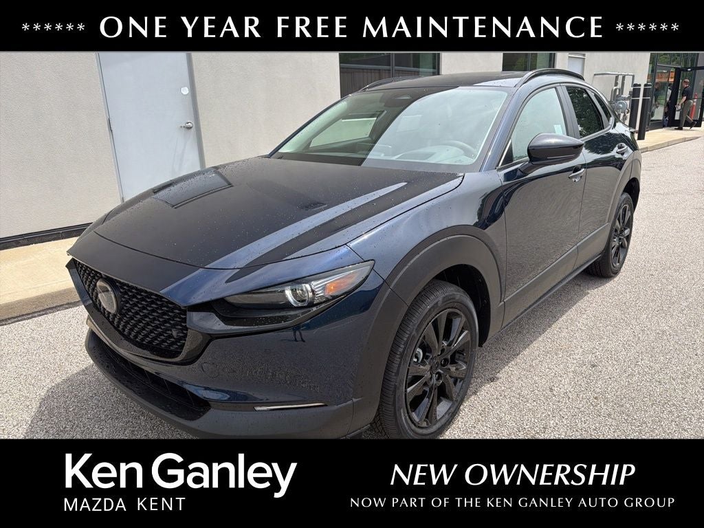 2026 Mazda Mazda CX-30 2.5 Turbo Aire Edition AWD in Deep Crystal Blue Mica — front three-quarter view