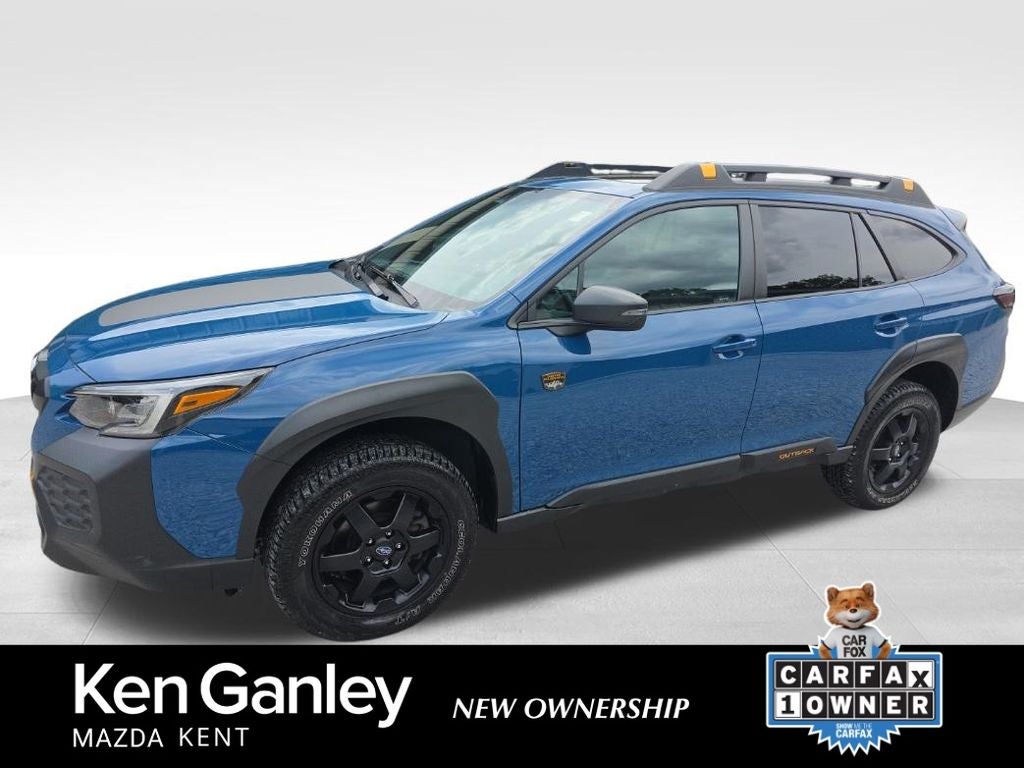 2024 Subaru Outback Wilderness in Geyser Blue — front three-quarter view