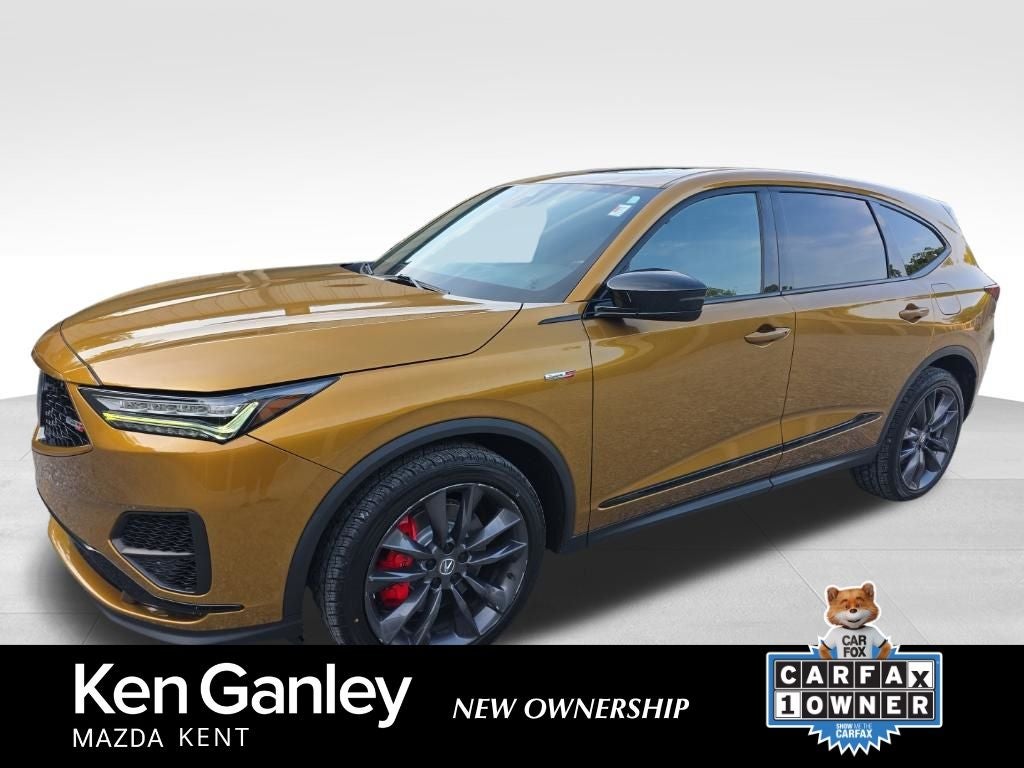 2022 Acura MDX Type S SH-AWD in Tiger Eye Pearl — front three-quarter view