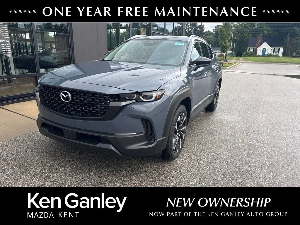 2026 Mazda Mazda CX-50 Hybrid Premium Plus AWD in Polymetal Gray Metallic — front three-quarter view