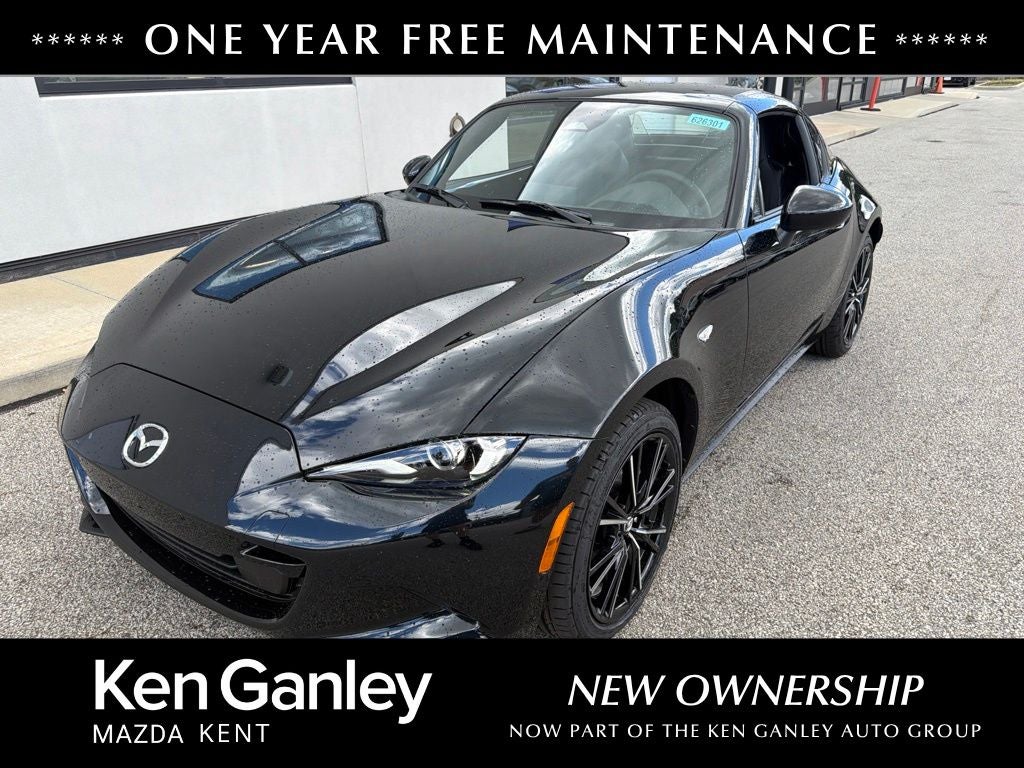 2026 Mazda Mazda MX-5 Miata RF Grand Touring in Jet Black Mica — front three-quarter view