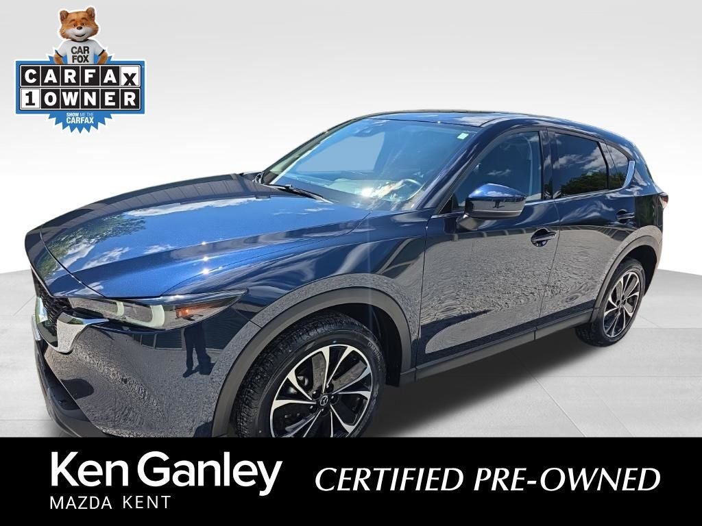 2023 Mazda Mazda CX-5 2.5 S Premium Package in Deep Crystal Blue Mica — front three-quarter view