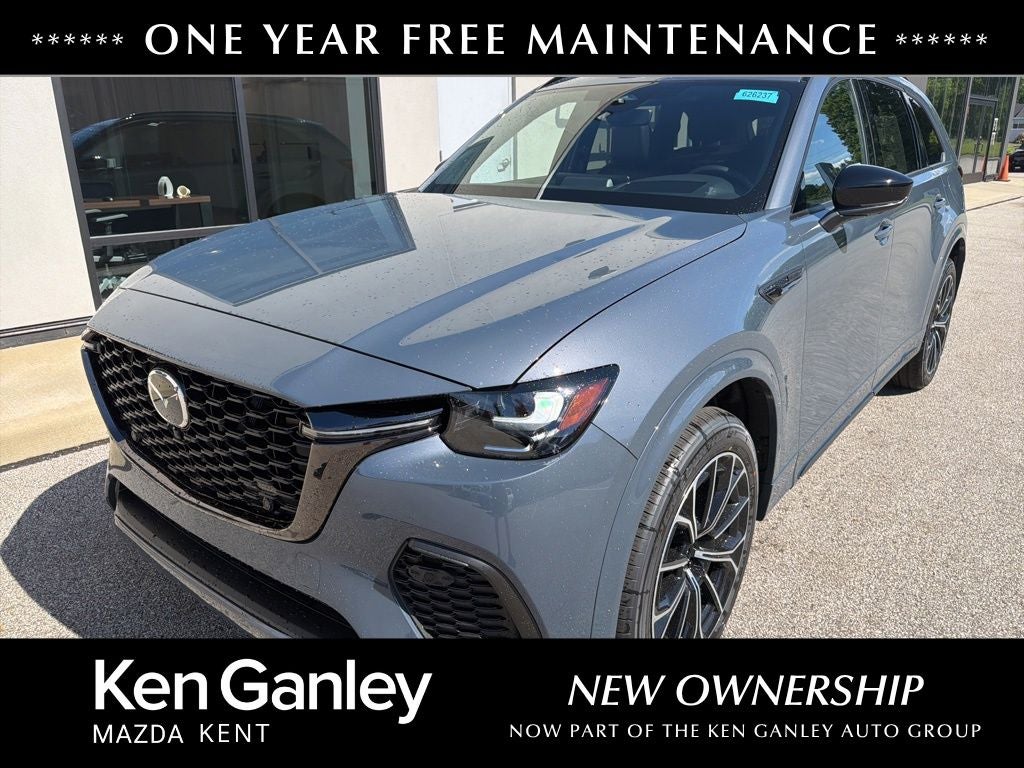 2026 Mazda Mazda CX-70 3.3 Turbo S Premium AWD in Polymetal Gray Metallic — front three-quarter view