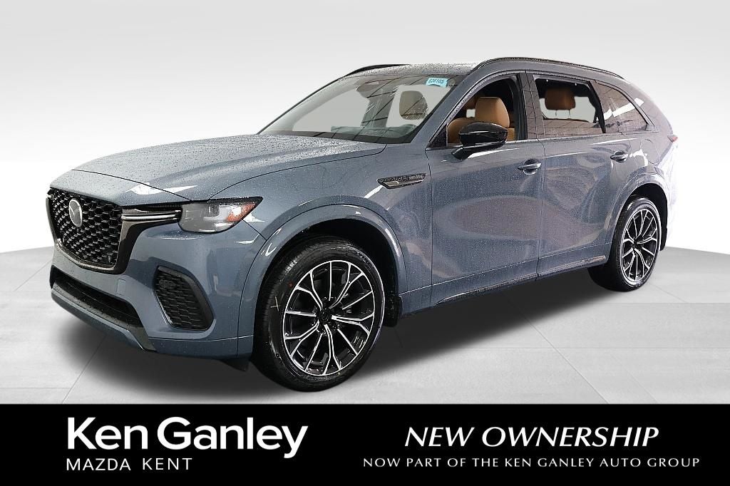 2026 Mazda Mazda CX-70 3.3 Turbo S Premium Plus AWD in Polymetal Gray Metallic — front three-quarter view
