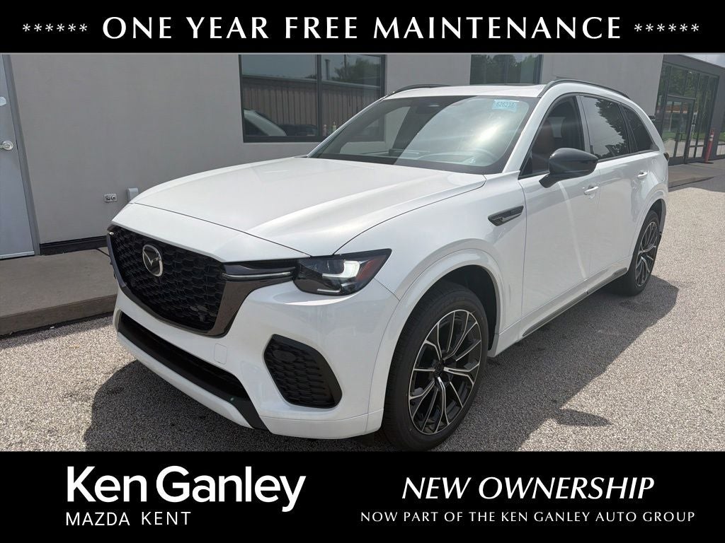 2026 Mazda Mazda CX-70 3.3 Turbo S Premium Plus AWD in Rhodium White Premium — front three-quarter view