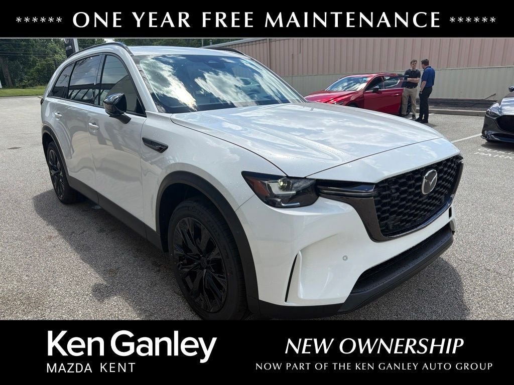 2026 Mazda Mazda CX-90 3.3 Turbo Premium Sport AWD in Rhodium White Premium — front three-quarter view