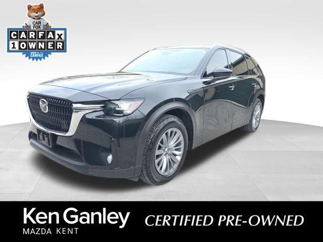 2024 Mazda Mazda CX-90 3.3 Turbo Preferred Plus in Jet Black Mica — front three-quarter view