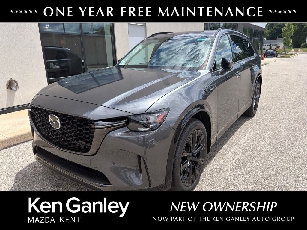 2026 Mazda Mazda CX-90 3.3 Turbo S Premium Sport AWD in Machine Gray Metallic — front three-quarter view