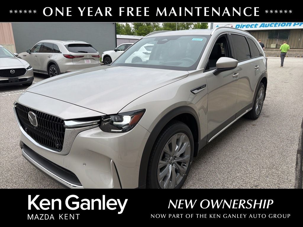2026 Mazda Mazda CX-90 3.3 Turbo Premium Plus AWD in Platinum Quartz Metallic — front three-quarter view