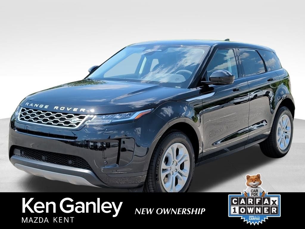 2023 Land Rover Range Rover Evoque S in Santorini Black Metallic — front three-quarter view